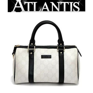 Gucci GG Supreme Boston Bag White Black
